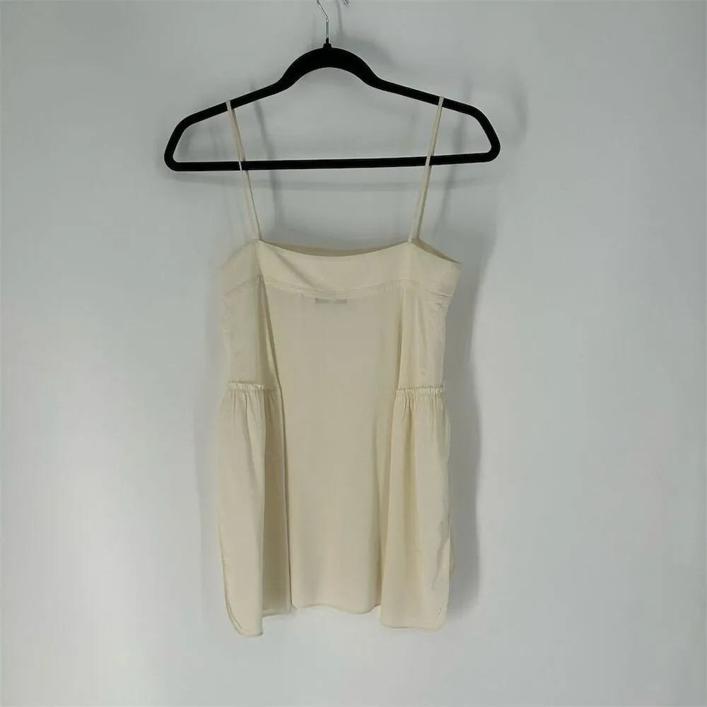 Helmut Lang Women's XS Beige Silk Camisole Tank Top Square Neck - Image 8