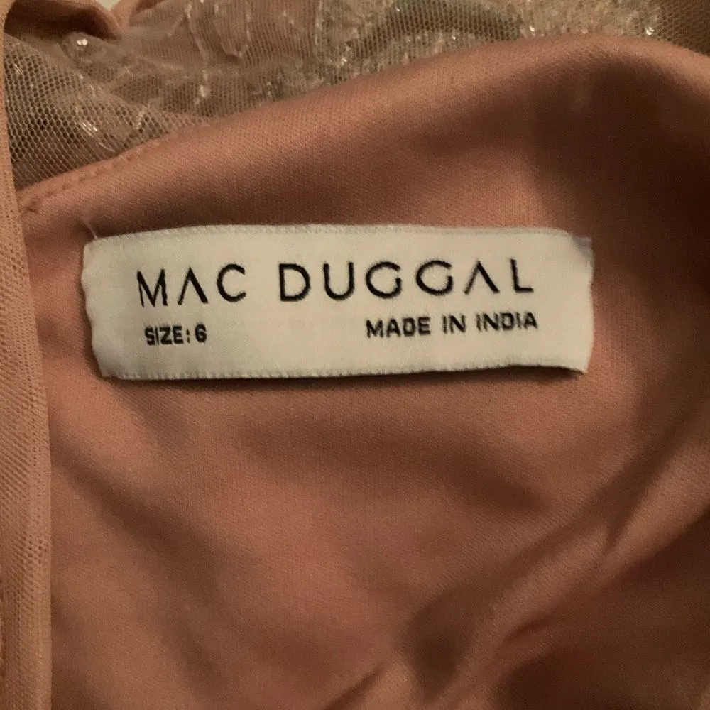 MAC DUGGAL 9134 Womens Embellished High Neck Butterfly Sleeve Midi Dress - Image 15