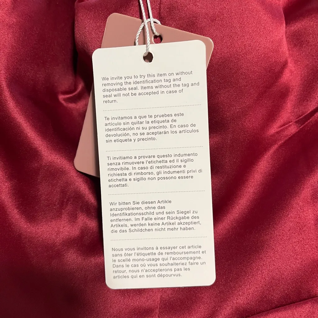 STACEES Burgundy Satin Square Neckline Formal Mini Dress NWT Sz 4 Red - Image 7