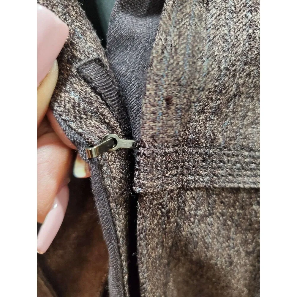 Nipon Boutique Brown Polyester Long Sleeve Single Breasted Jacket Blazer 12 - Image 3