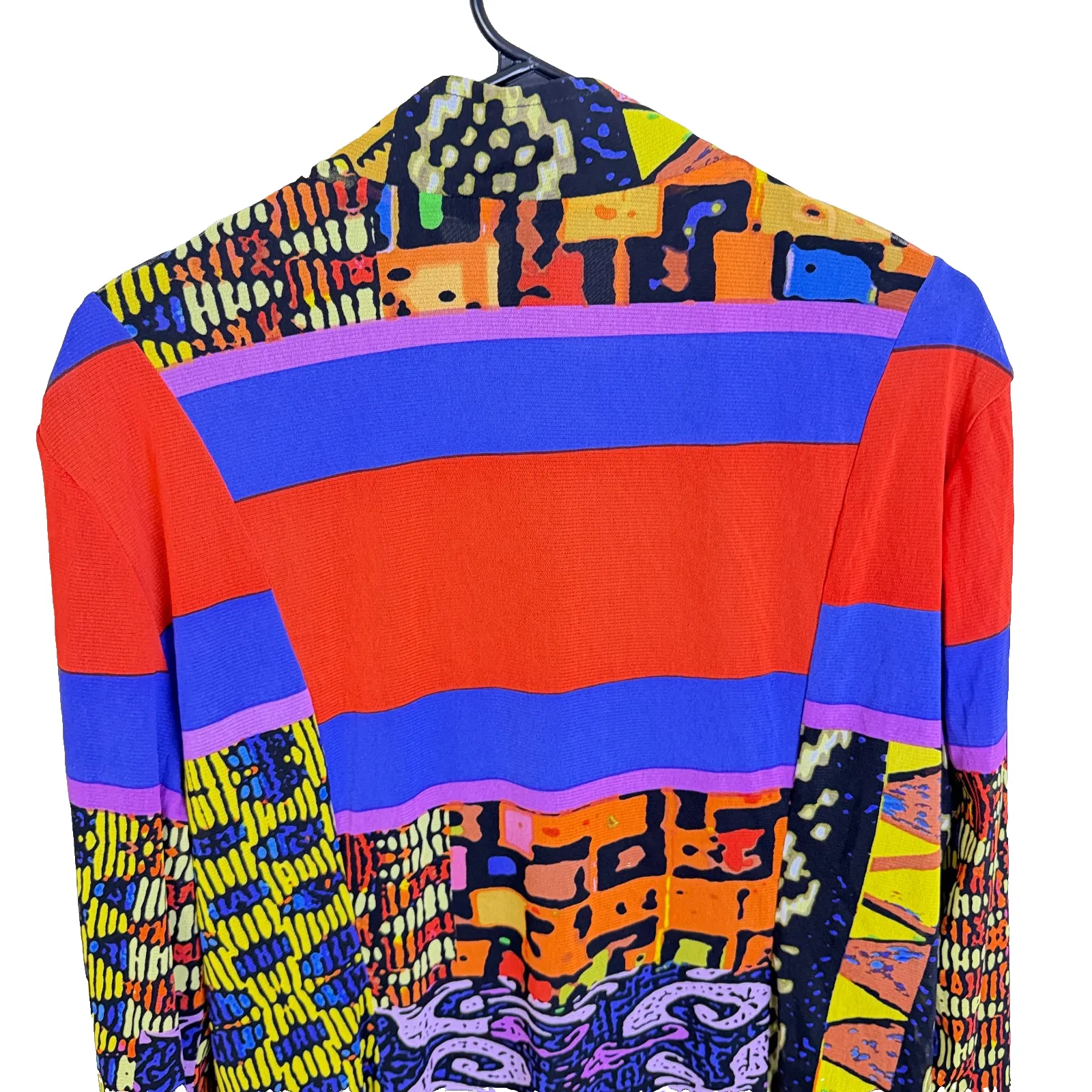 Berek Mesh Jacket Womens 2X Red Art to Wear Full Zip Mixed Print Lined Colorful - Image 7