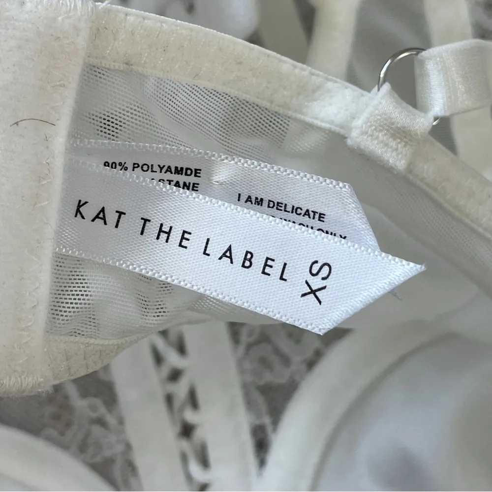 Kat the Label Corset Top White (xsmall) lace lingerie ruffle trim sexy feminine Size XS - Image 4