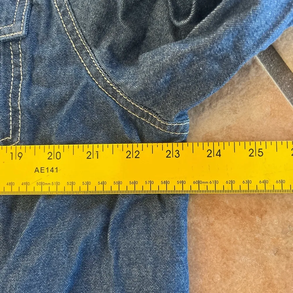 Blue Oversized Jean Jacket with Floral Embroidery Size XL - Image 4