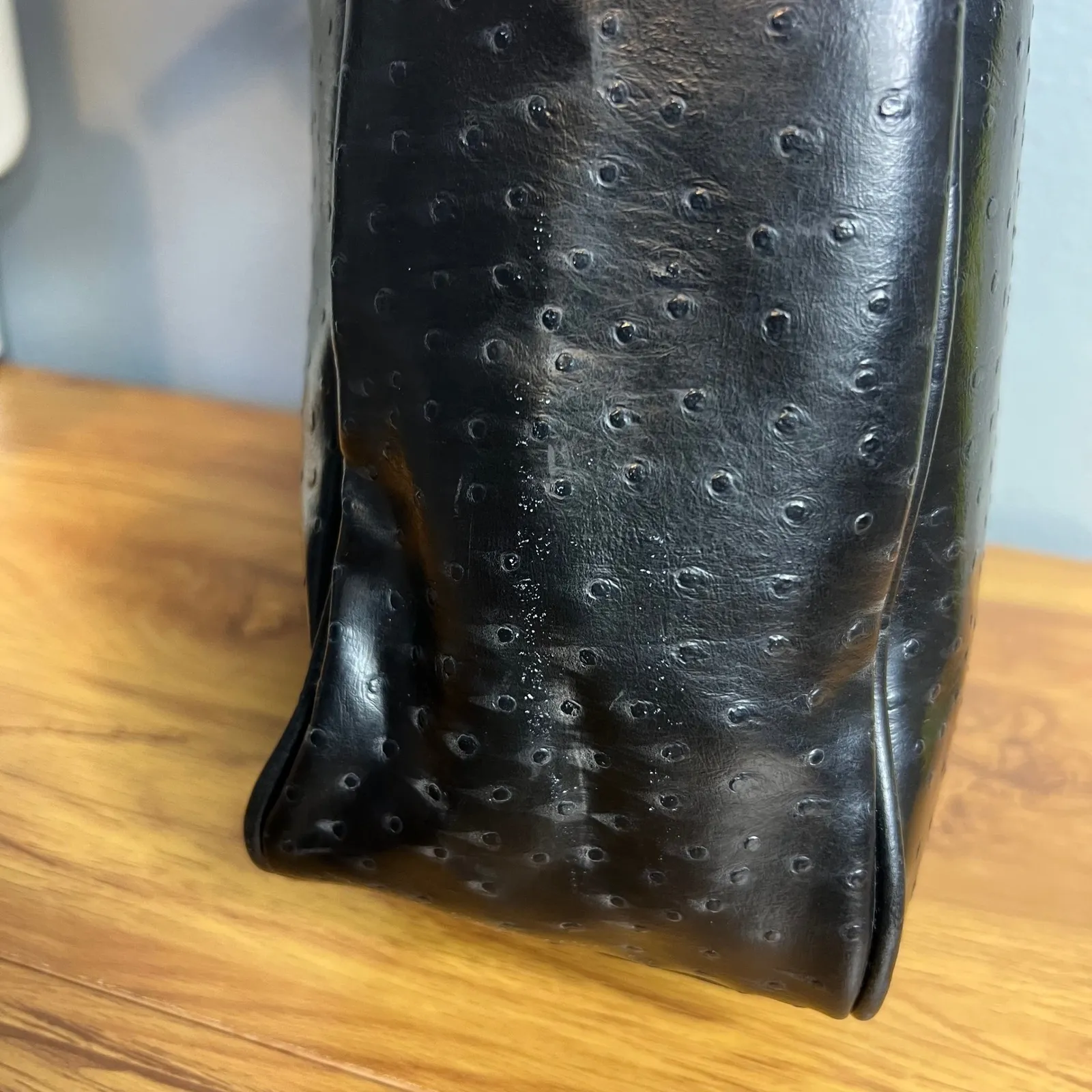 Bueno Black Faux Leather Textured Tote Bag Shoulder Bag Zip Top Pockets - Image 13