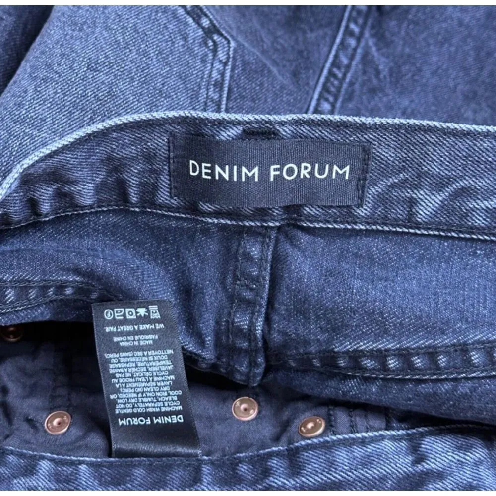 Denim Forum Aritzia black The Yoko Mid‎ thigh short size 28 raw hem high rise - Image 9