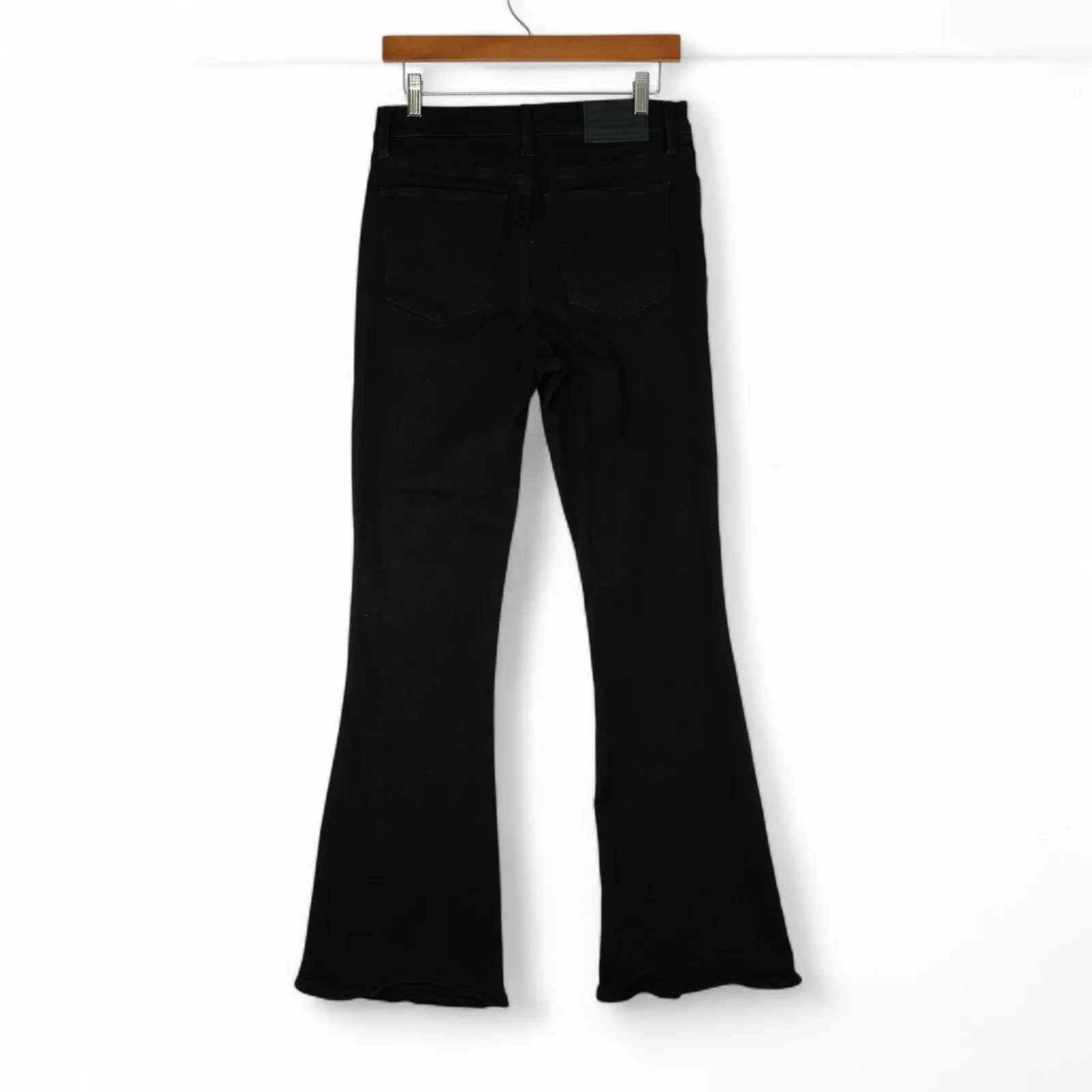 Lucky Brand Jeans Womens 8/29R (30x32) Black Stevie High Rise Flare Button Fly - Image 2