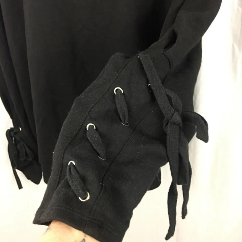 Forever 21 tie sleeve black sweatshirt 2X - Image 5