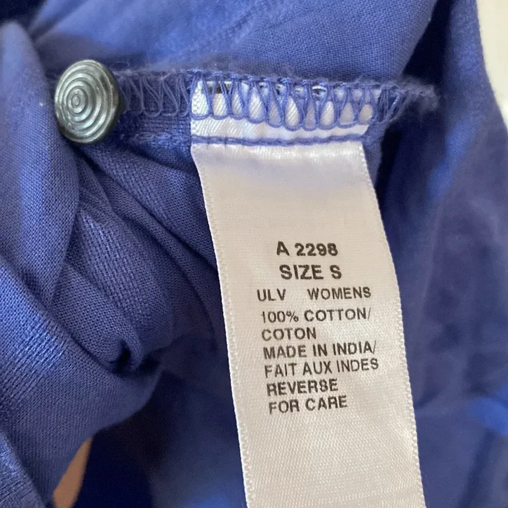 Woolrich Cotton Blouse Keyhole Button Details Flattering Wear‎ in Winter Stripes - Image 7