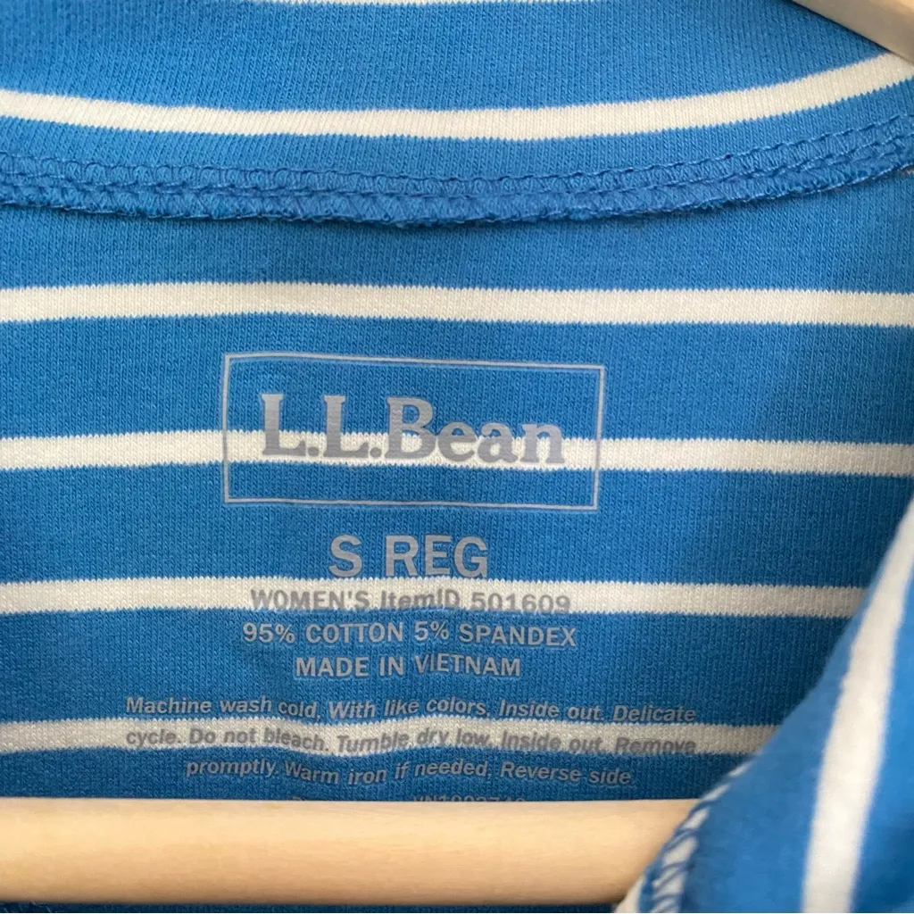 •LL Bean jersey striped zip jacket NWT• Size S Blue - Image 6