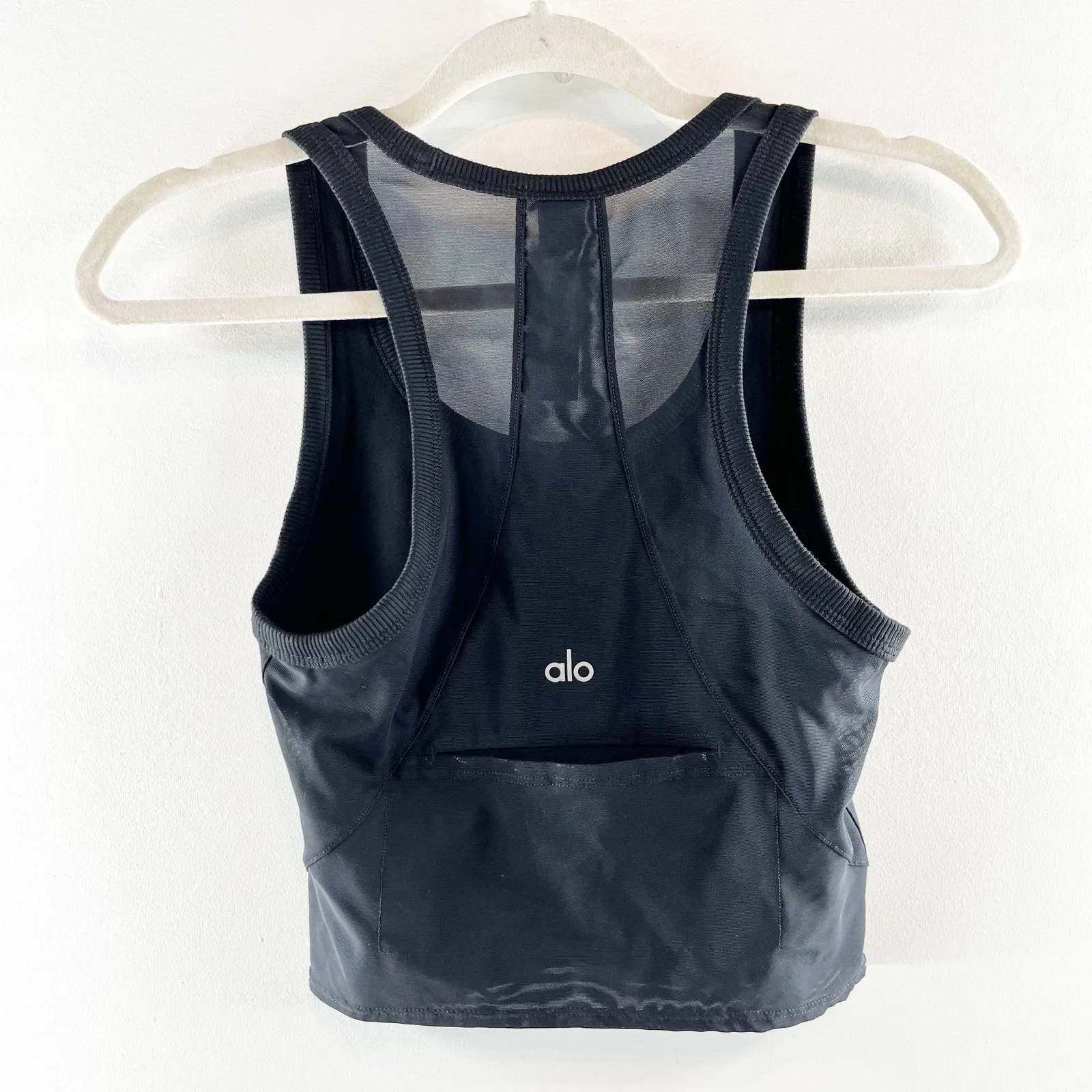 Alo Mesh Front Runner Longline Tank Top Black Small - Image 5