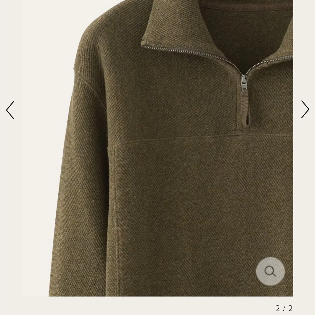 Poetry Zip Neck Cotton Jersey Forest Green Top. Size 6. - Image 2