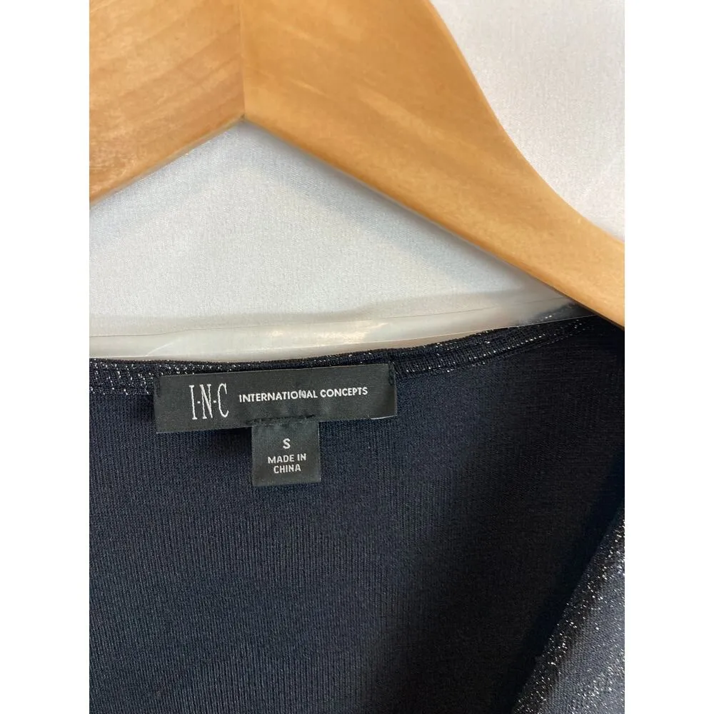 NWT INC International Concepts Sparkle Surplus Top Size Small Black - Image 3