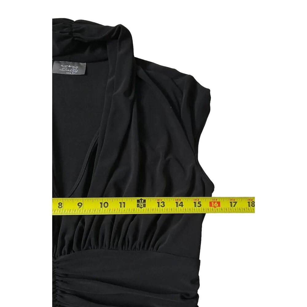 Sally USA Black Fit & Flare Cap Sleeve Dress Women's Size Small | 50 - Image 7