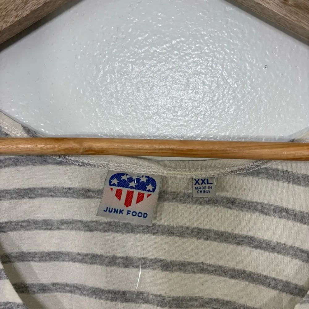 Junk Food The Beatles Striped Sleeveless Top Size XXL Gray - Image 3