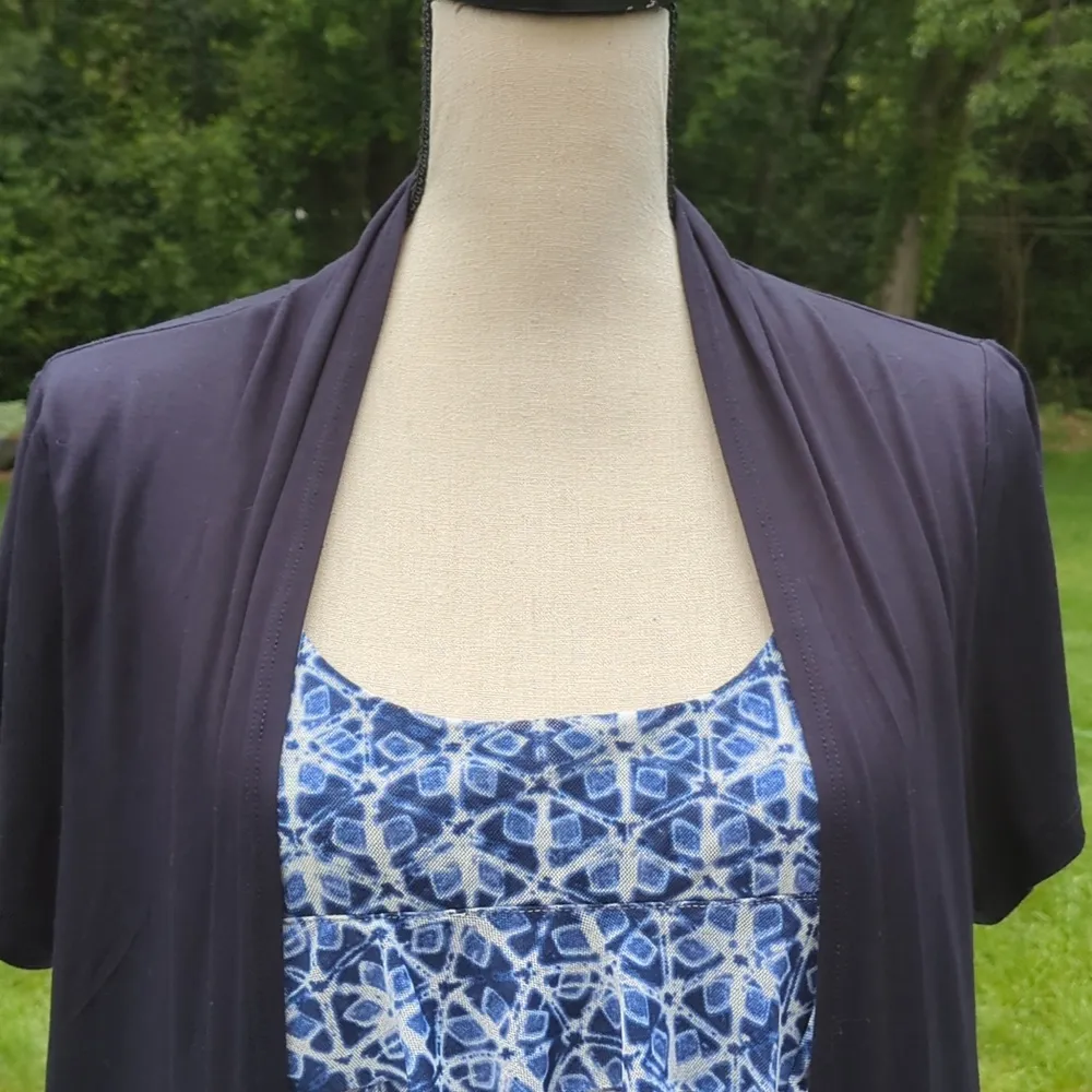 August Silk Attached Cardigan Short Sleeve Shirt - Image 2