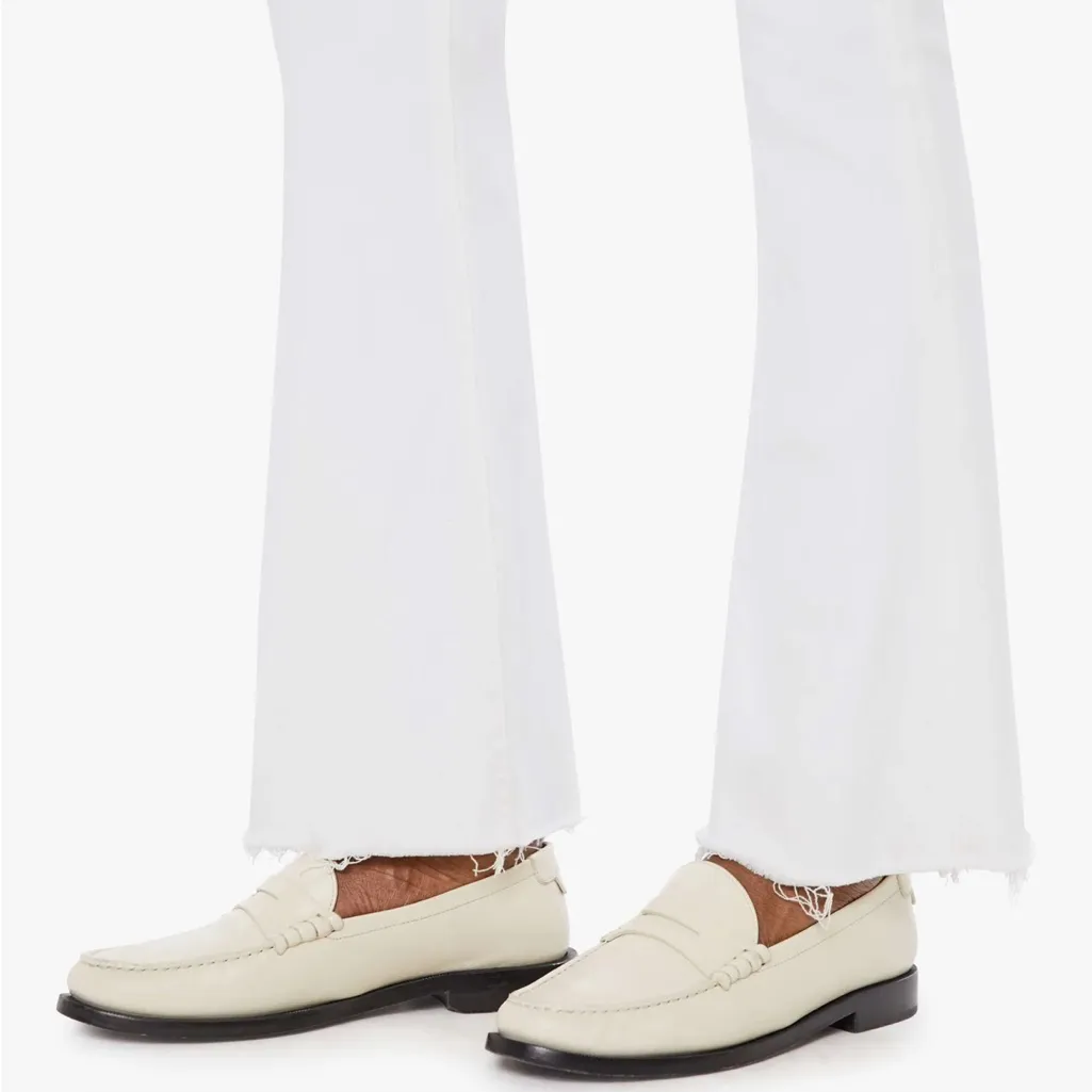 Mother The Weekender Fray White Denim Jeans, Fairest of Them All - Image 14