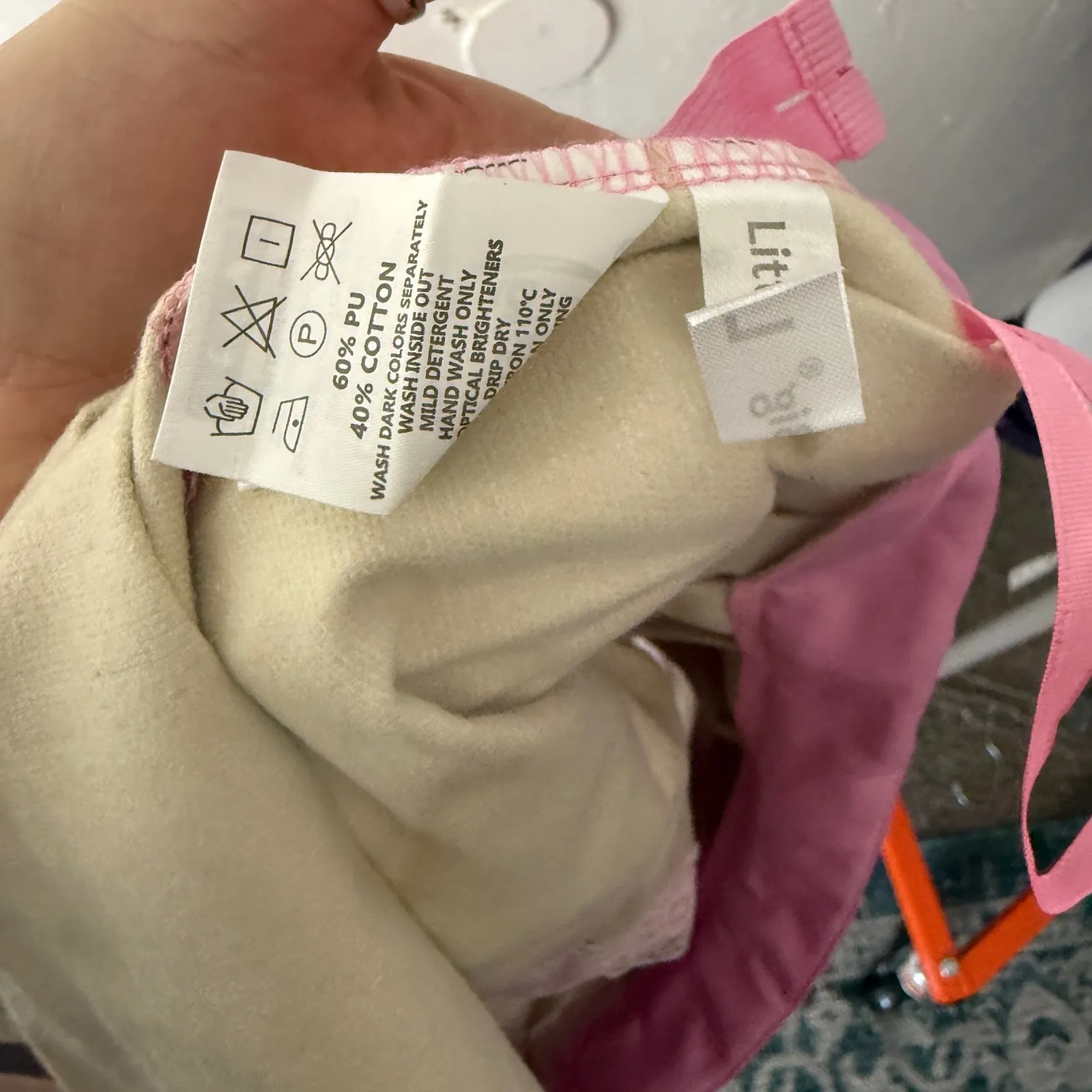 LittleForBig Pink Faux Leather Pleated Skirt Lace Straps L Gothic Grunge Scene Size L - Image 7