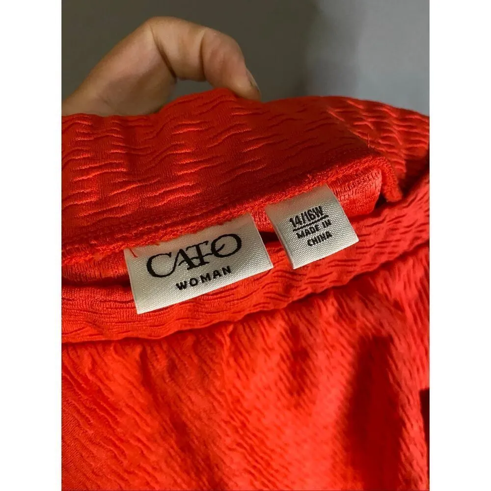 Cato  Pink Red Pull On Asymmetrical Skirt Size 14/16 W NWOT - Image 4