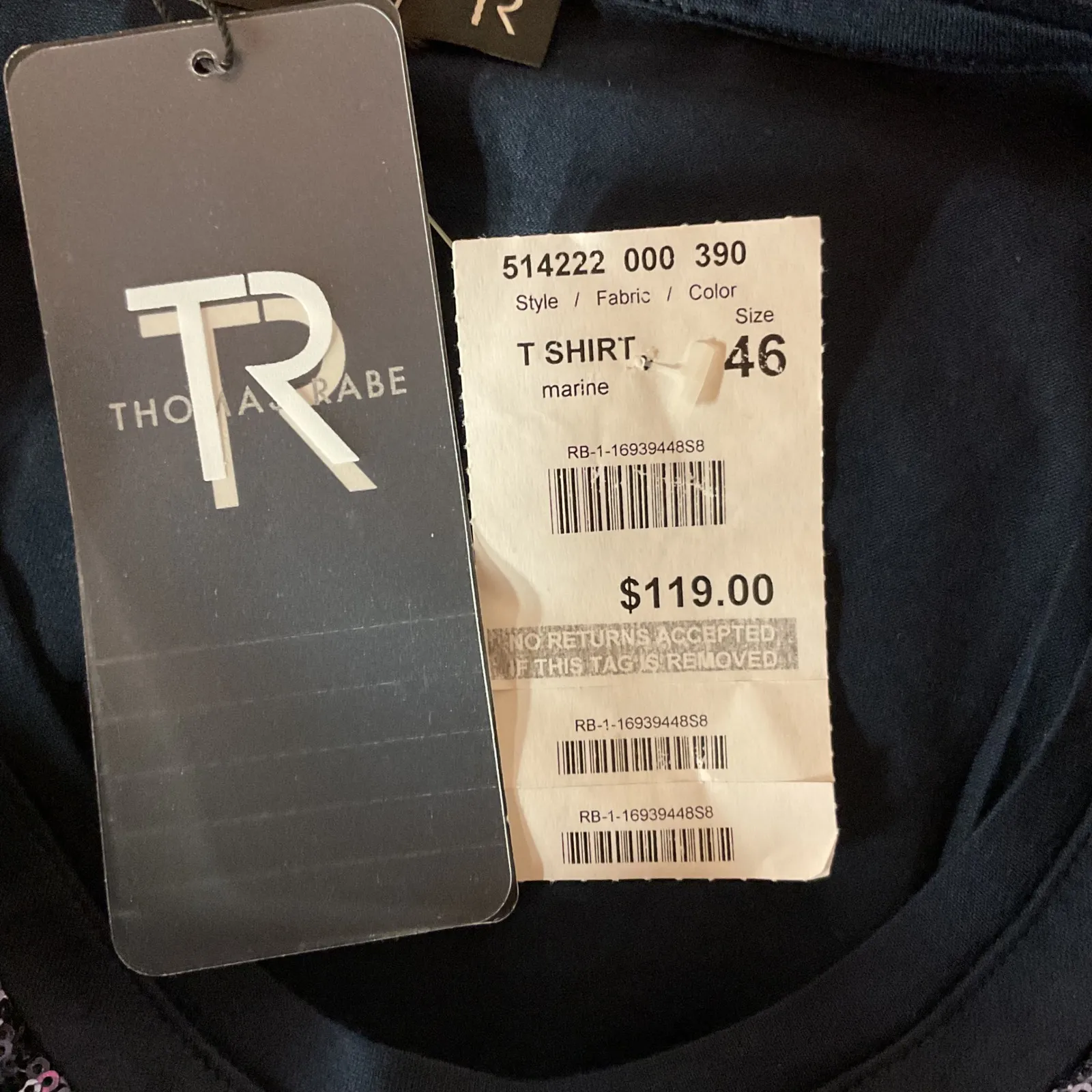 Thomas Rabe Women's Sequined Long Sleeve Lined Elegant Chic Style Blouse Size 16 Blue - Image 8