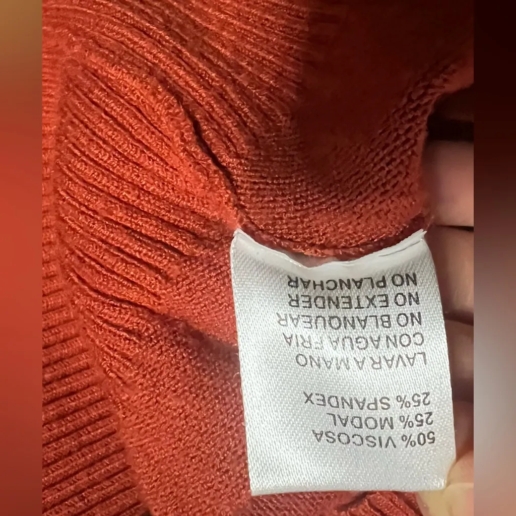 🍁 Sisters Turtleneck Knit Sweater – Rust Red | Size S 🍁 Brown - Image 5