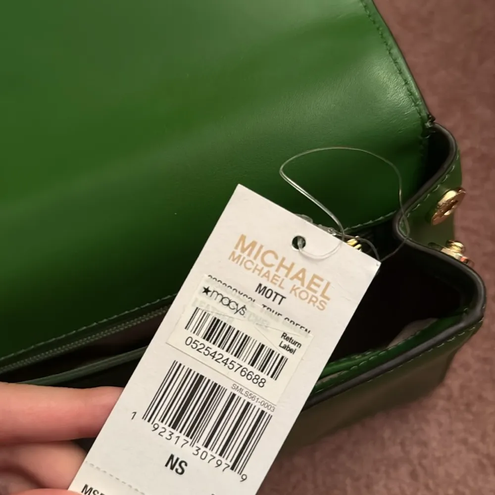 Michael Kors Mott Satchel Crossbody Bag Green - Image 5