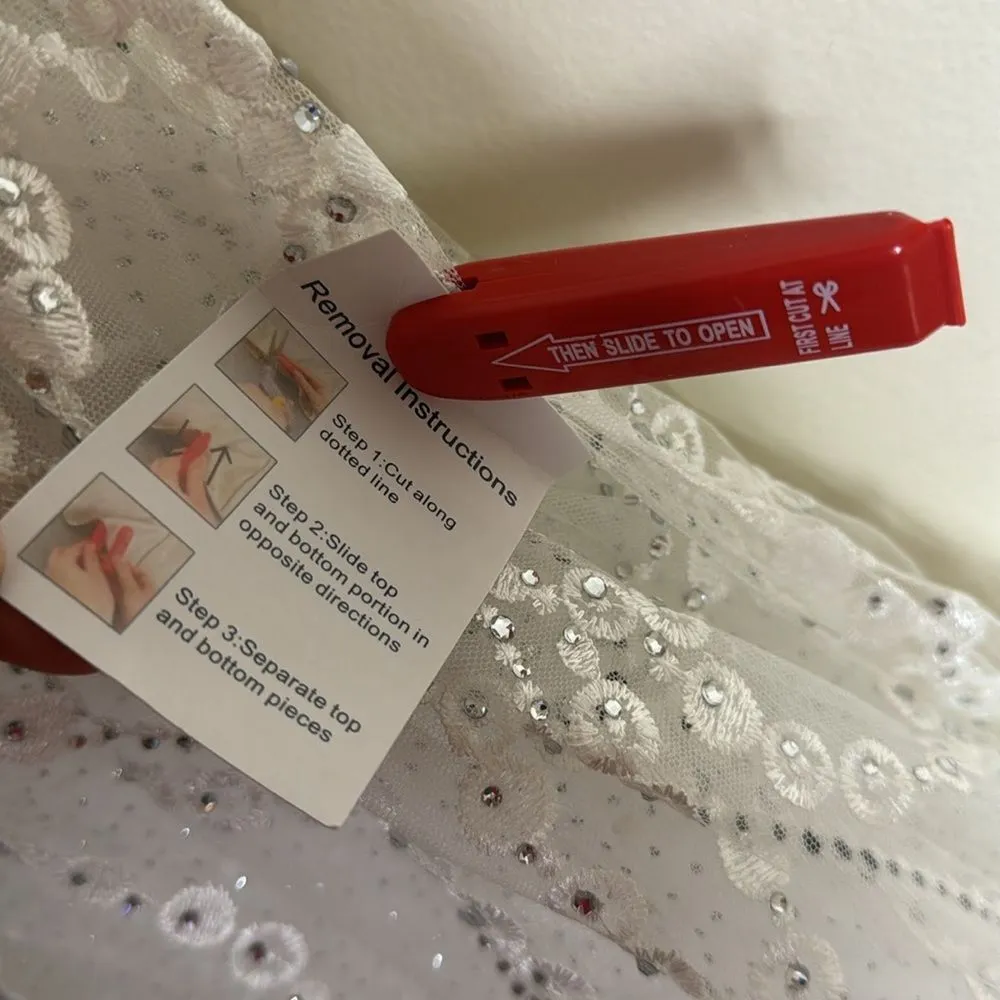 Mac Duggal EMBELLISHED ONE SHOULDER A LINE GOWN wedding pageant white dress 12 - Image 9