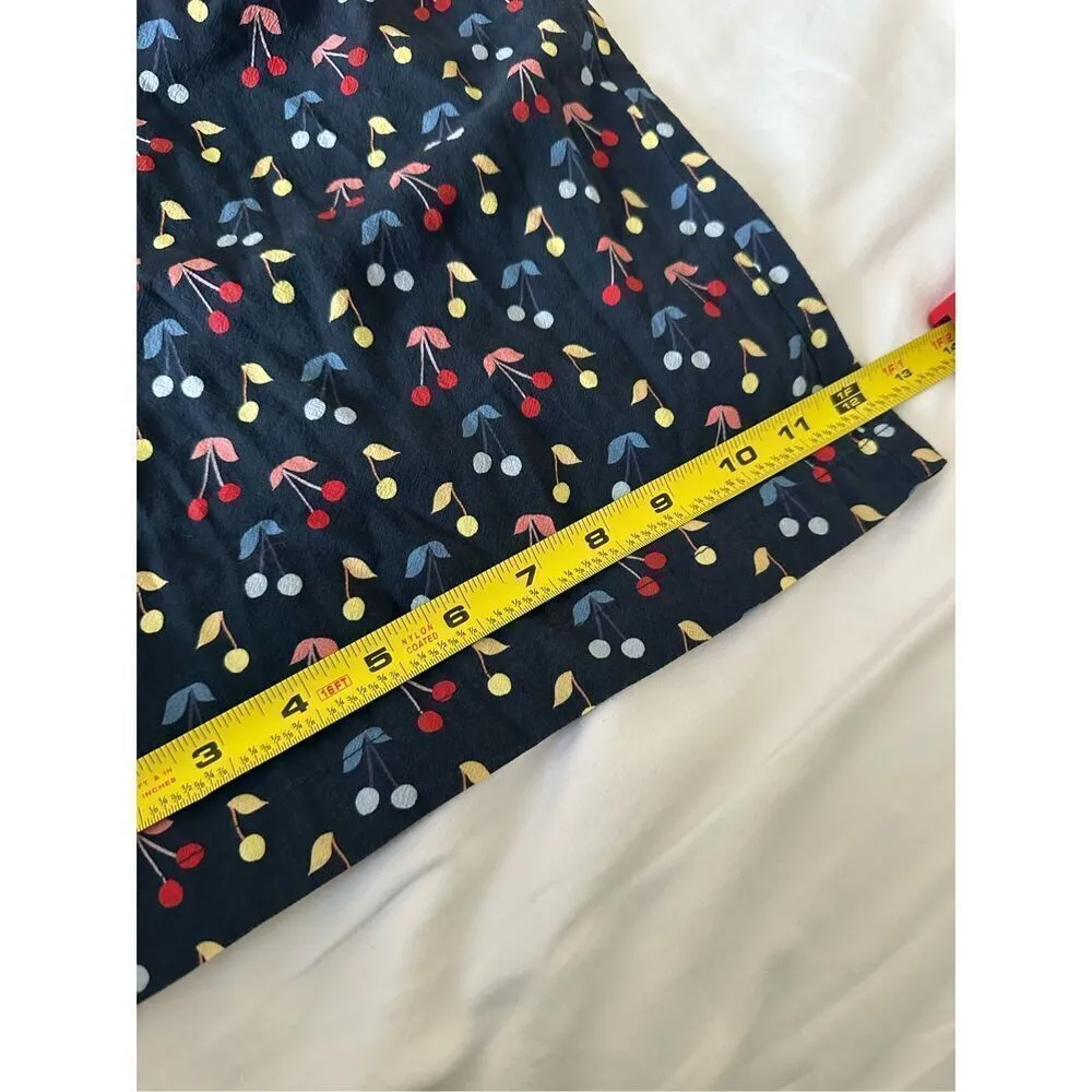 NWT Marine Layer Holli Sleeveless Jumpsuit Blue Cherry Print Pockets Tie Belt XS - Image 8