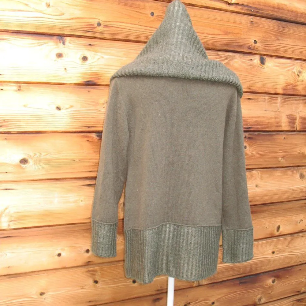 Escada Ostrich Feather Cashmere Silk Wool Blend Sweater Green Size XS - Image 6