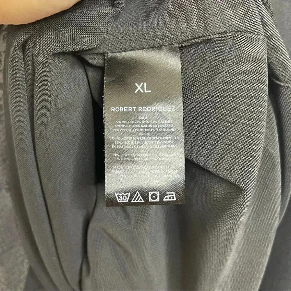 Robert Rodriquez Black Short Sleeve Snake Dress Size XL - Image 3