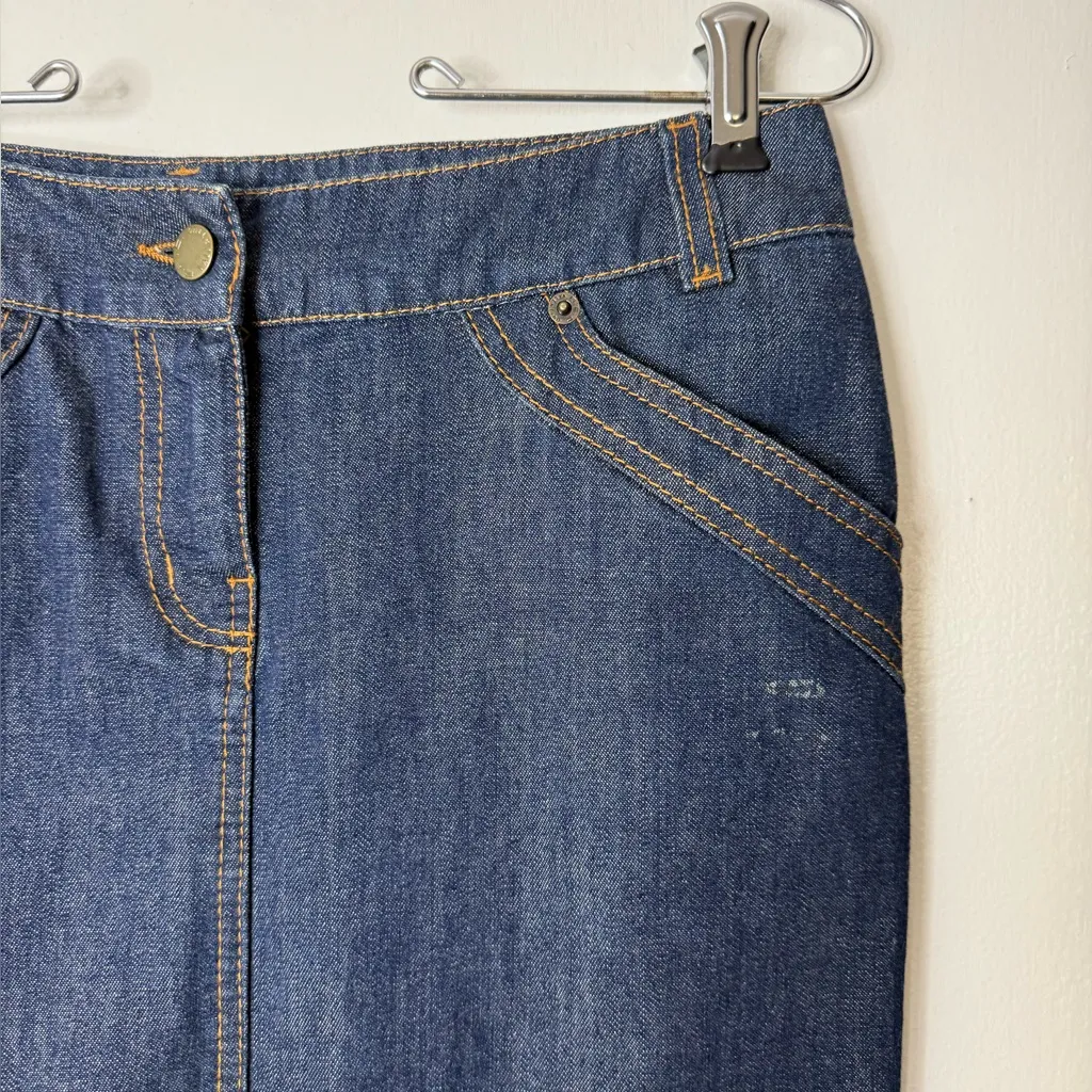 R.E.D. Valentino Y2K vintage denim pencil skirt. Two pocket.40/M Blue Size M - Image 2