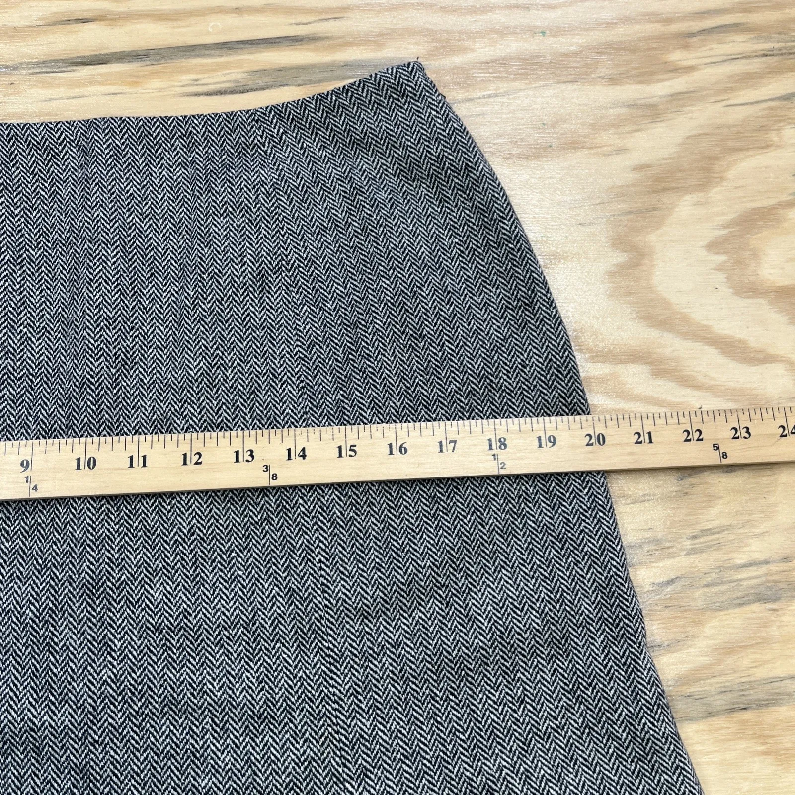 Valerie Stevens Herringbone Wool Blend Skirt Size 12P Modest Career Classic - Image 11