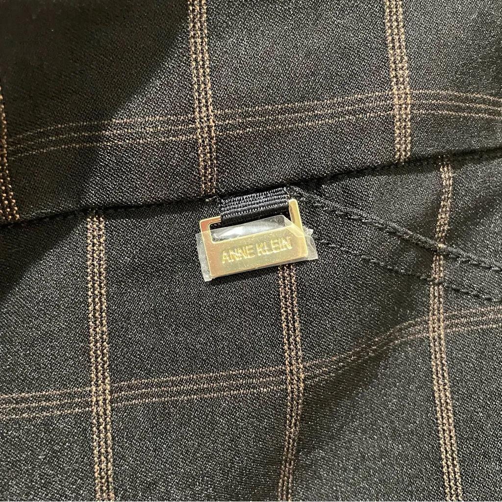 Anne Klein Black Windowpane Plaid Slim Pants Women’s Size 8 - Image 8