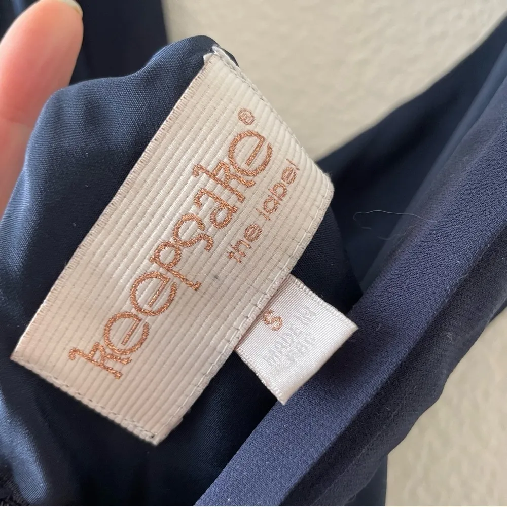 Keepsake the Label One cross front open back dress Blue - Image 4