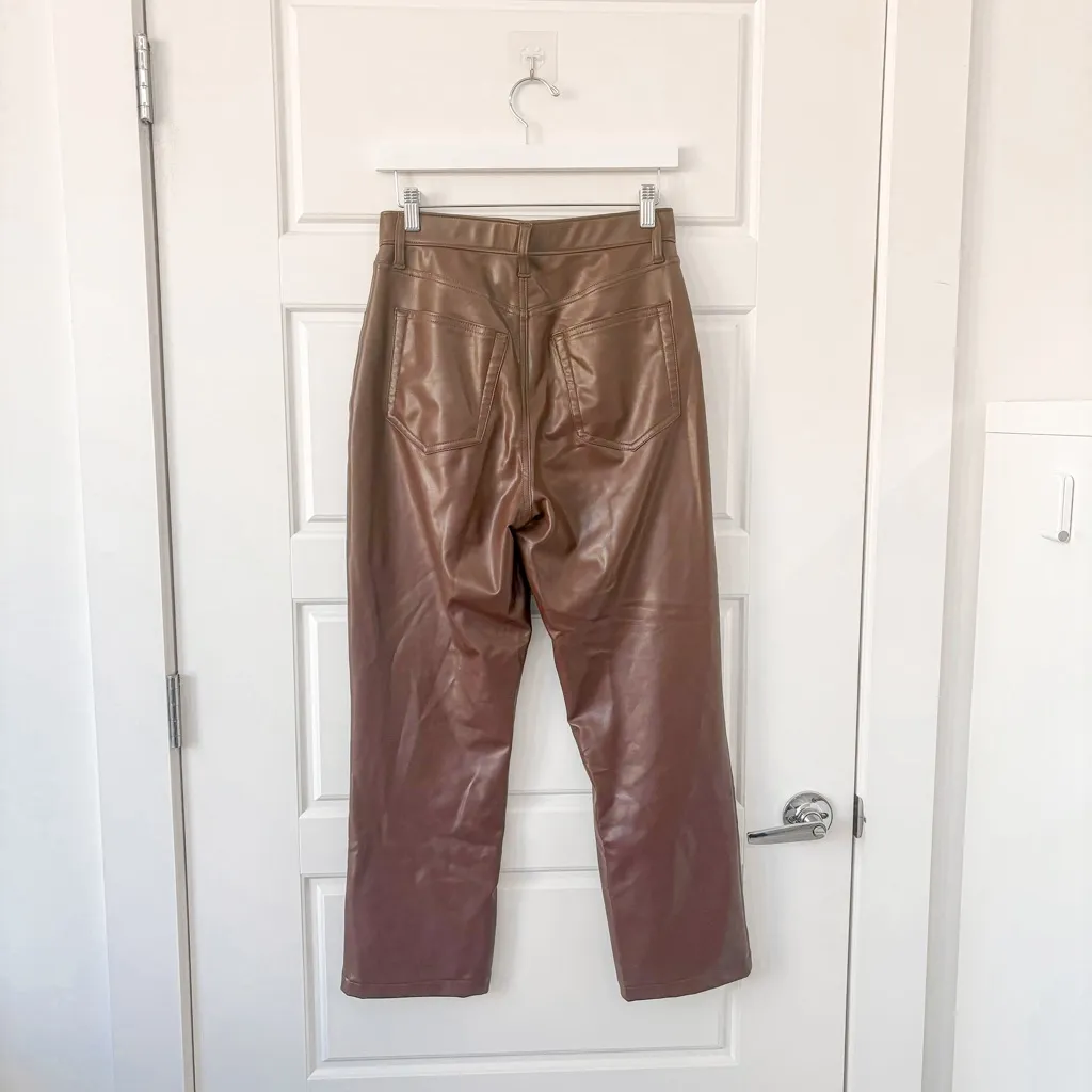 Abercrombie & Fitch The 90s Straight Ultra High Rise Vegan Leather Pants - Image 5