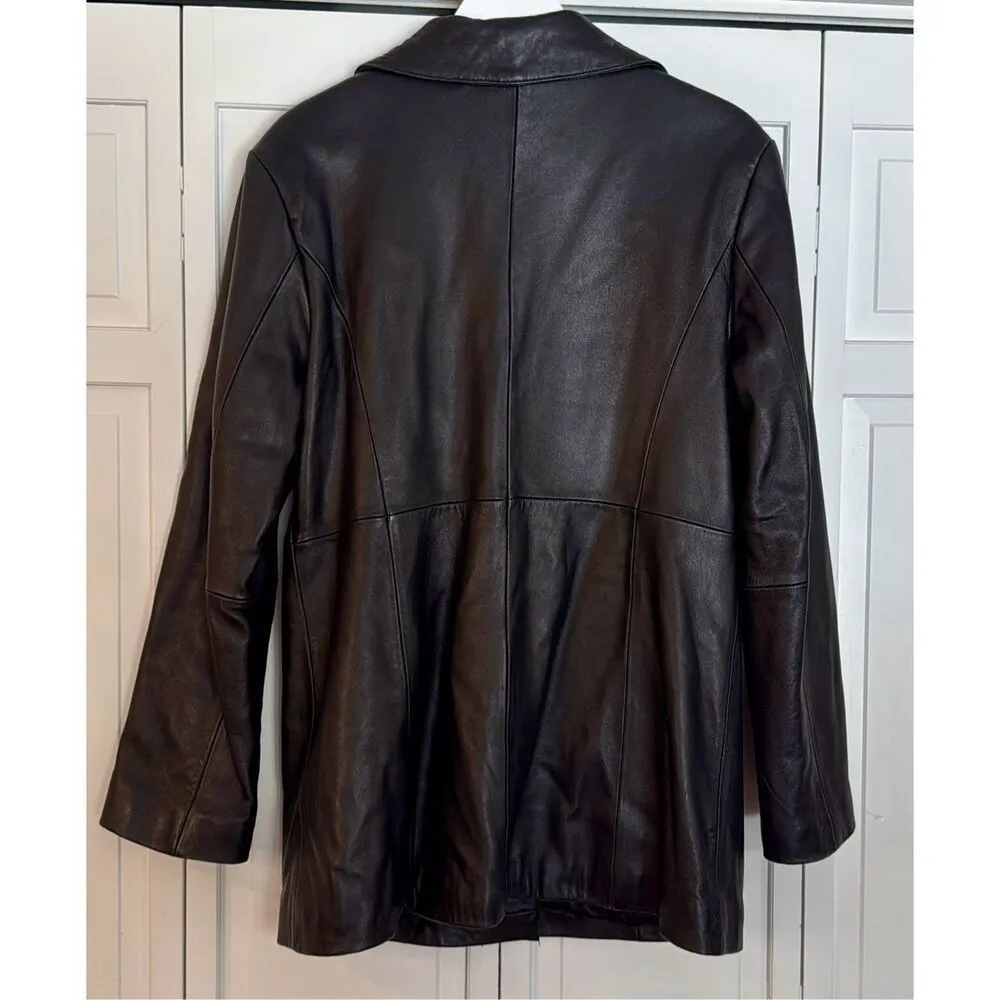 Marvin Richard’s 100% genuine leather black lined blazer jacket large - Image 4