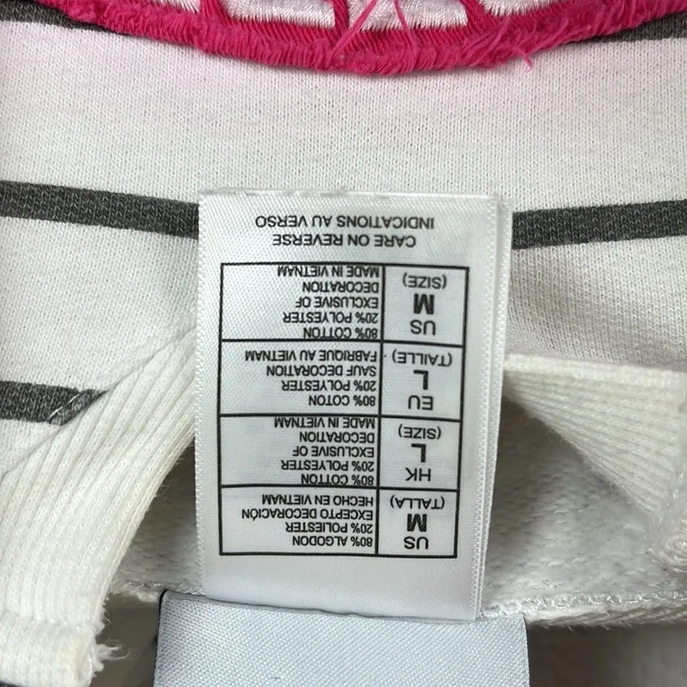 Disney Parks women’s striped property of Walt Disney world graphic hoodie size M White Size M - Image 9
