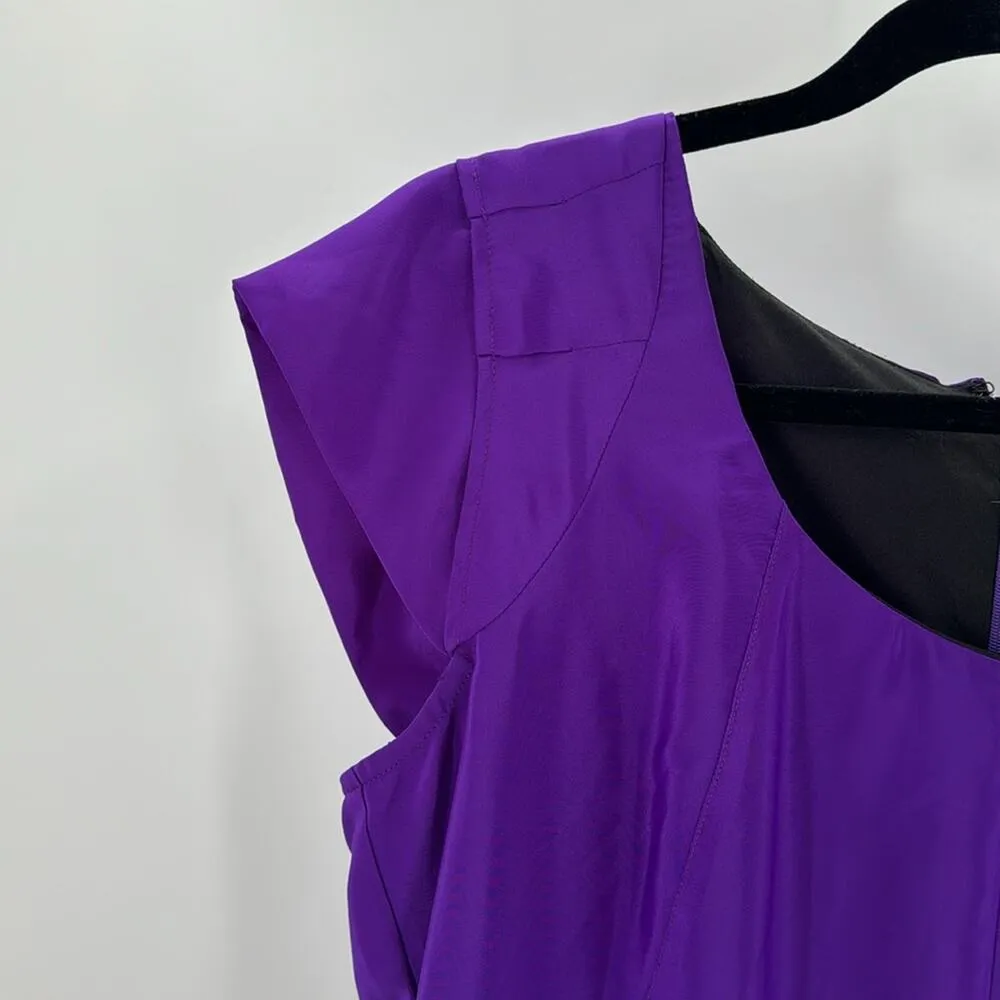 ASOS shimmer purple dropped waist cap sleeve side pockets mini dress versatile - Image 5