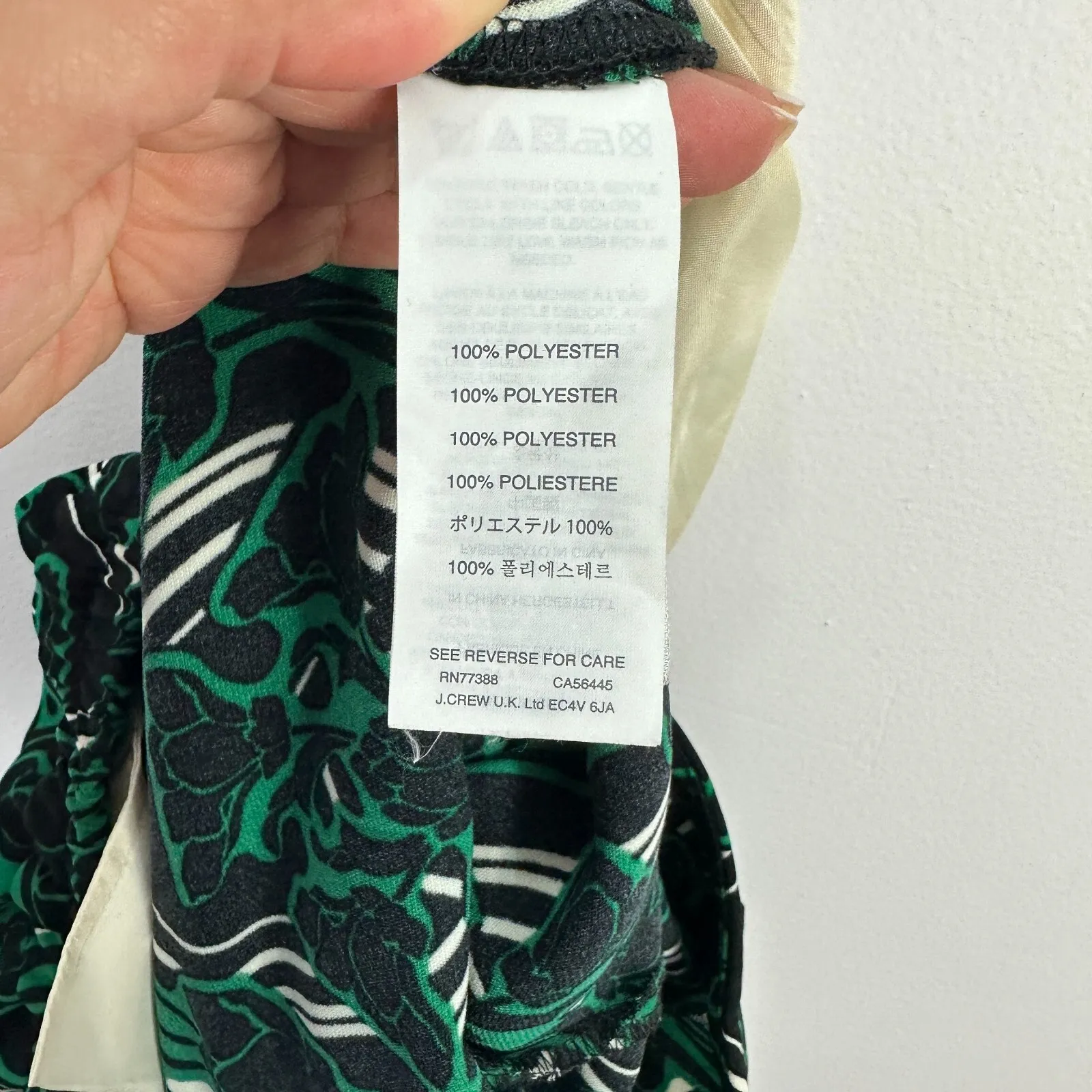 J.Crew Pants Women 4 Green Black‎ White Art Deco Print Tapered Trousers Mod Y2K - Image 7