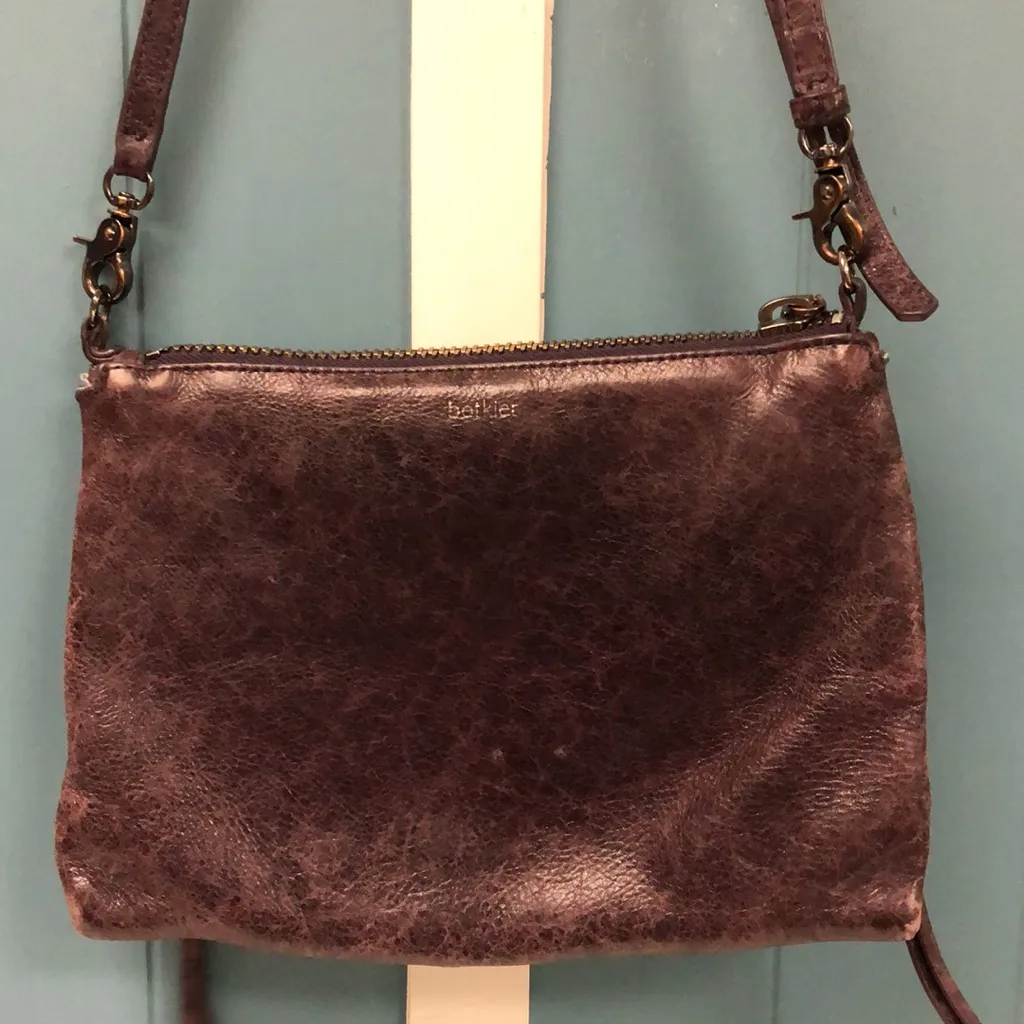 Botkier plum purple crossbody bag  with zippers and‎ studs - Image 3