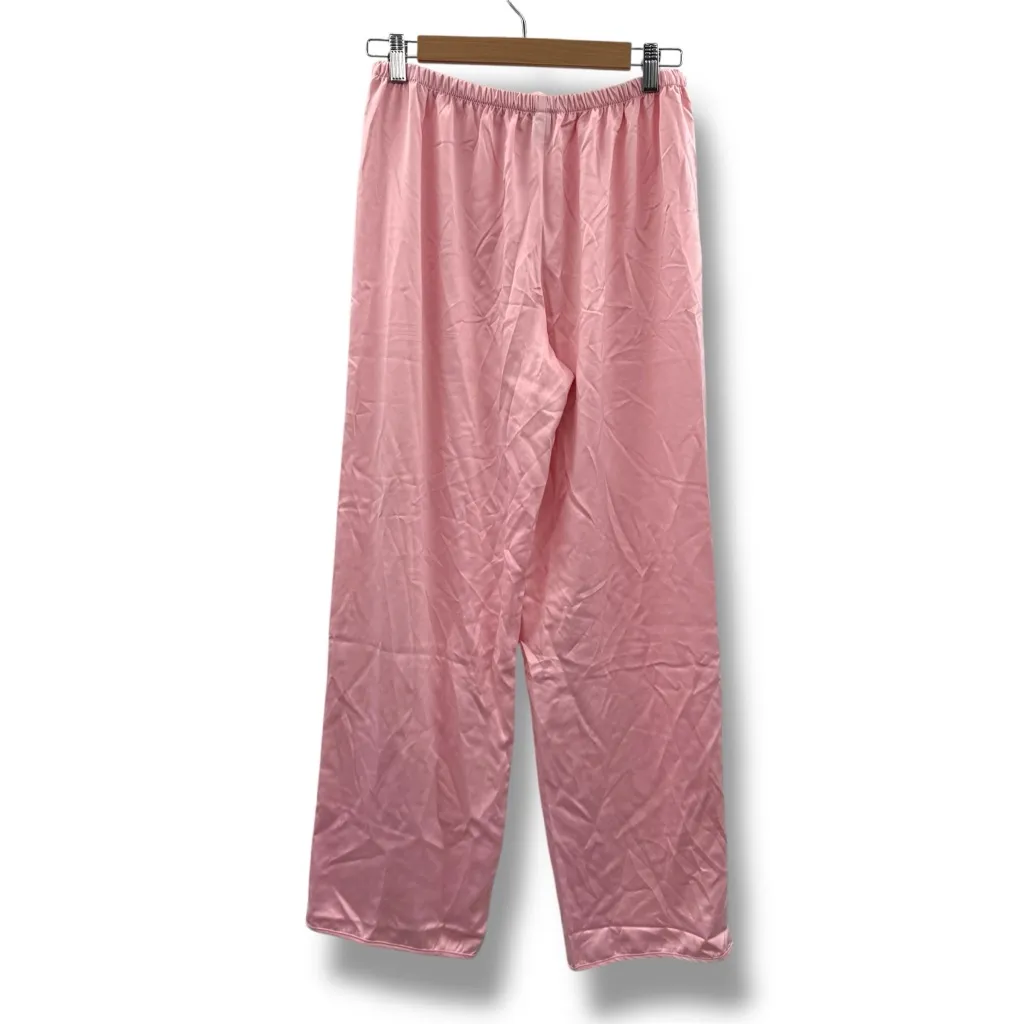 Frederick's of Hollywood Satin Pajama Pants Women's Medium Pink Lounge Sleepwear - Image 2
