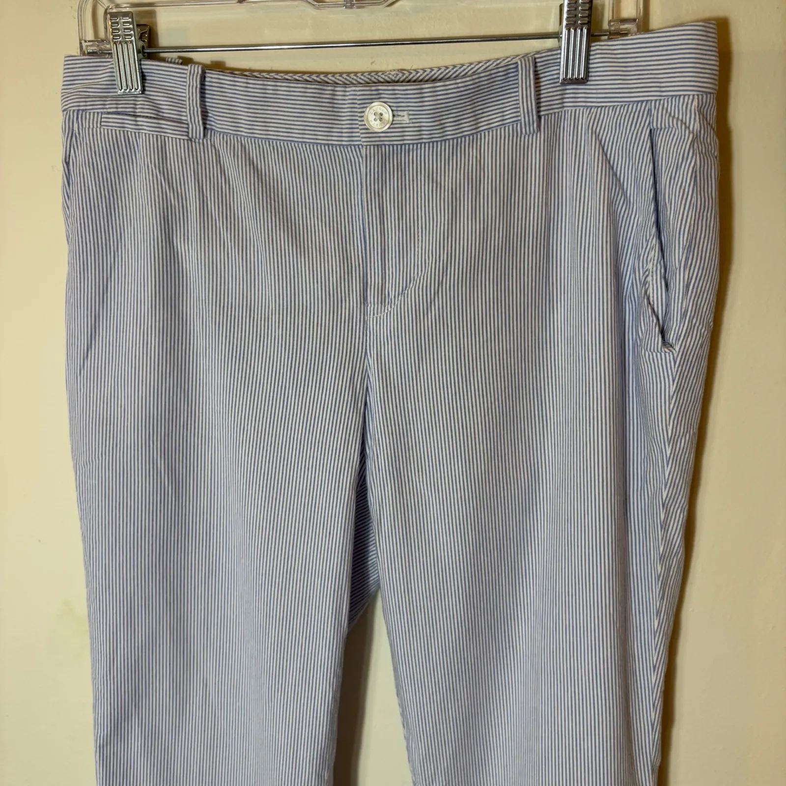 Lauren Ralph Lauren Edita Petite Blue White Striped‎ Pants Size 10P - Image 2
