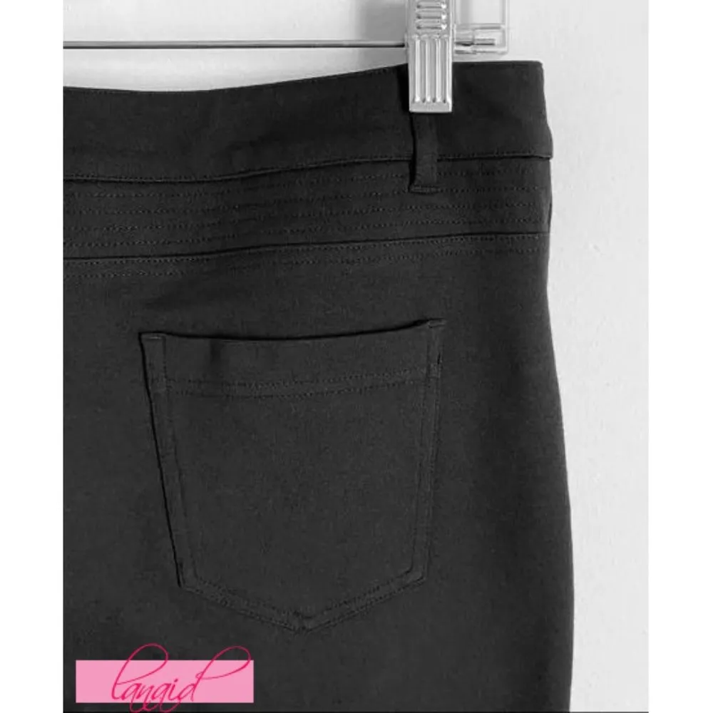 Moto Leggings Charcoal Grey Edgy Motorcycle Ponte Skinny Stretch Pants 2 - Image 4