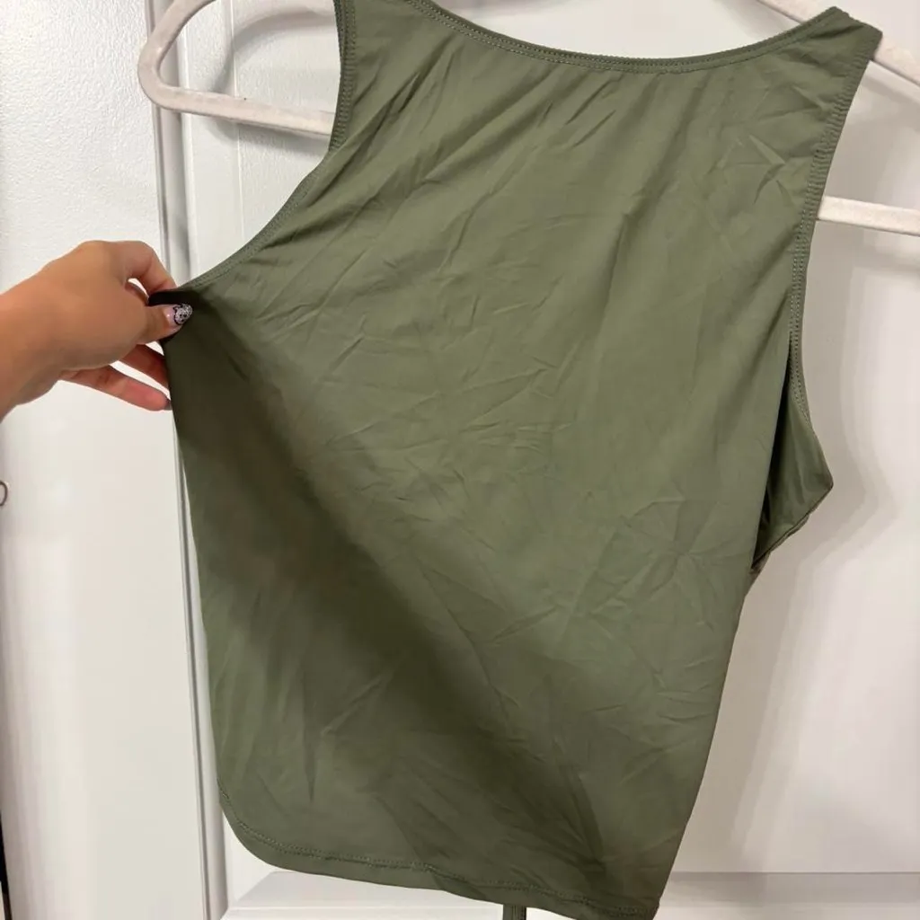 SHEIN Olive Lace-Up Crop Top - Image 7