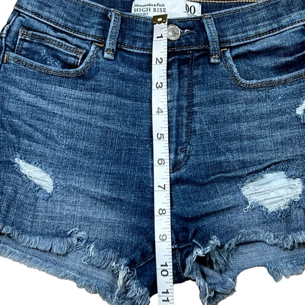Abercrombie & Fitch Denim Jean Shorts Distressed Y2K Retro Vtg Style - Image 4