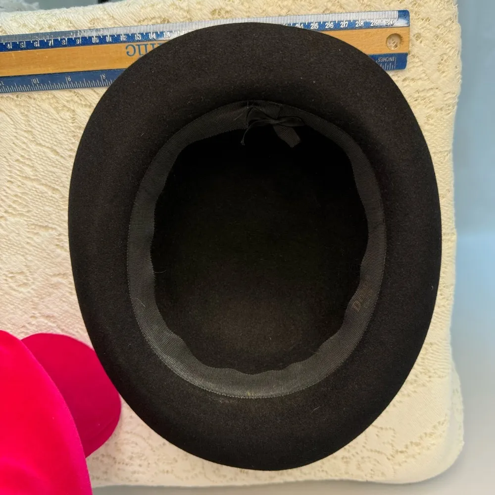 Vintage Dobbs Elfin Black Bowler Hat - Image 7