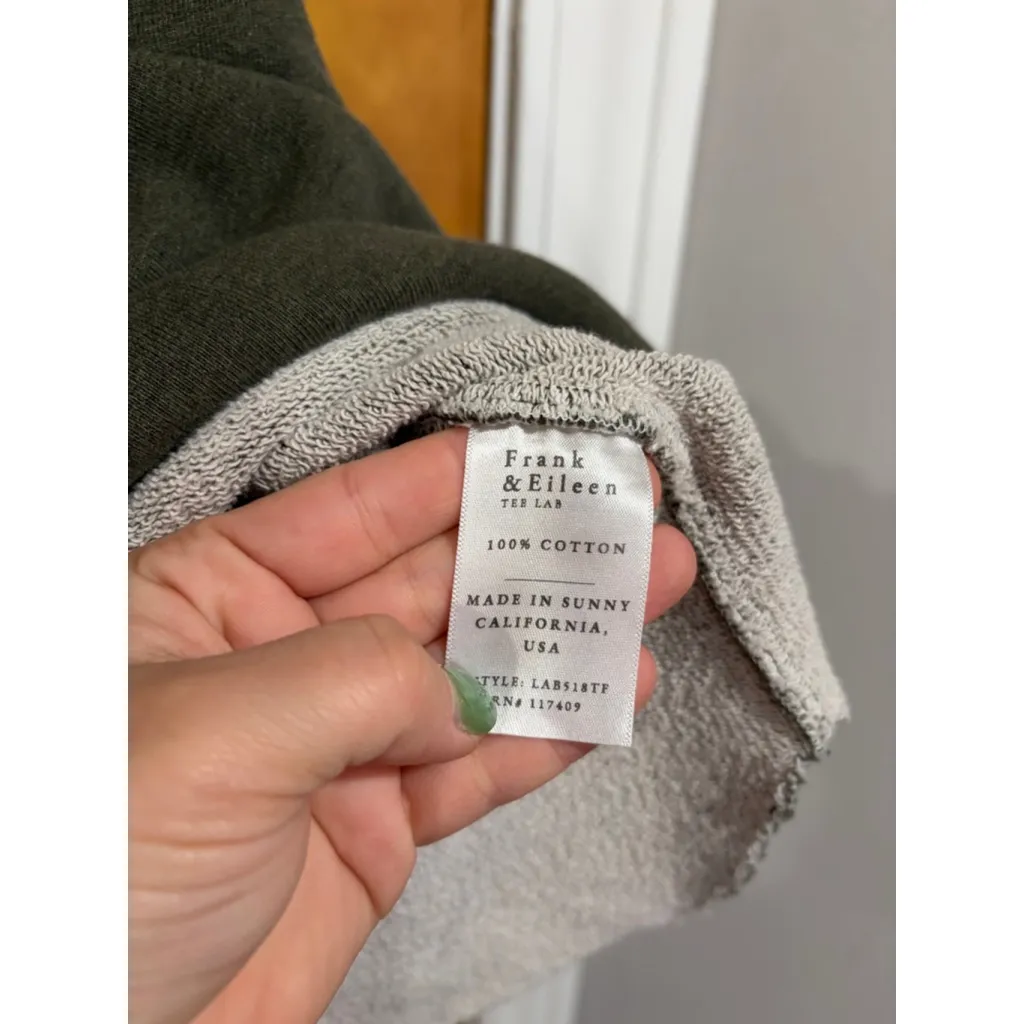 Frank & Eileen The Lab Funnel Neck Pullover Sweatshirt Green XS Made in USA - Image 3