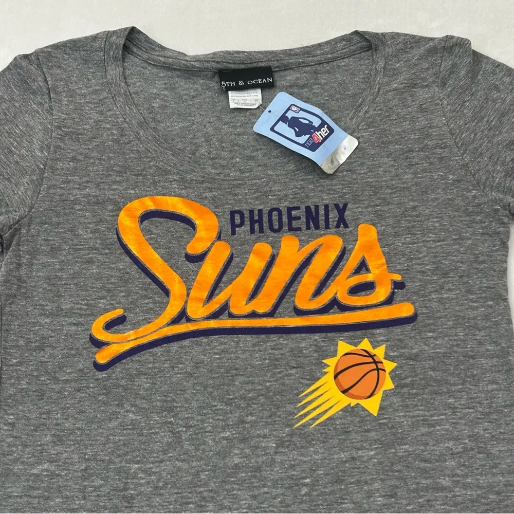 NBA 4 Her 5th & Ocean Phoenix Suns Basketball Gray Short Sleeve T-Shirt Womens M - Image 2