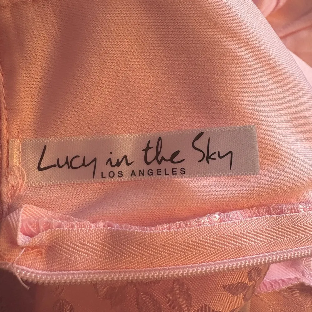 LUCY IN THE SKY 2 Piece Maui Jacquard Satin Set in Pink, Small - Image 5