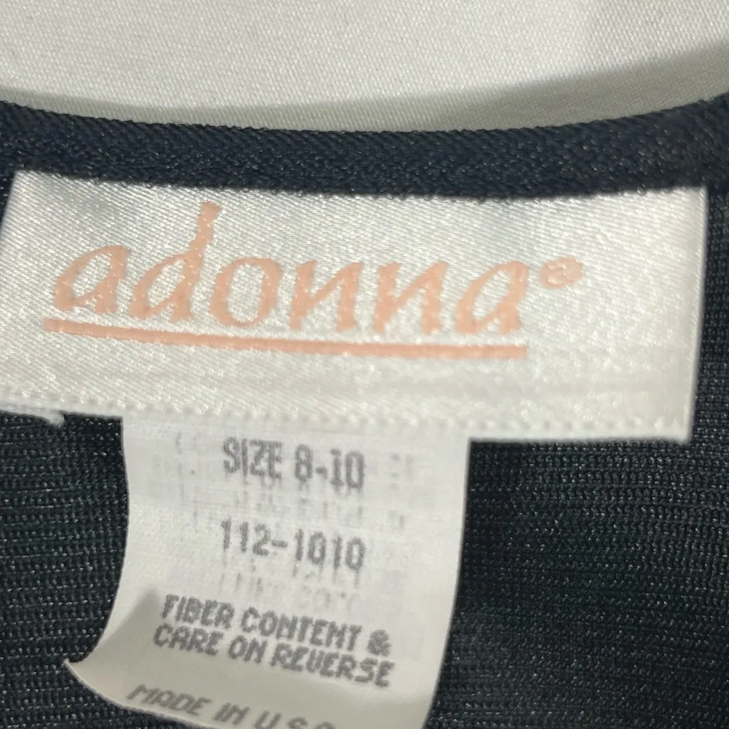 ADONNA LACE BEADED/SEQUIN LONG NIGHTGOWN CRISS CROSS BACK PREOWNED S‎ BLACK A-40 - Image 5