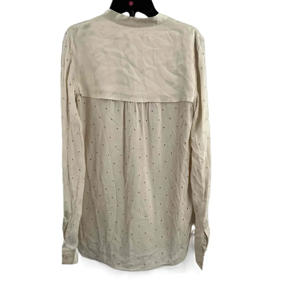 Rebecca Taylor Peasant Blouse Ivory Silk Trim Eyelet Romantic Feminine Boho S - Image 5